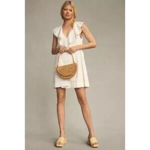 PILCRO White Ruffle V-Neck Shift Mini Dress NWT Size Extra Large